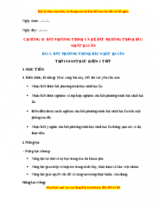 Giáo án Bất phương trình bậc nhất hai ẩn Toán 10 Chân trời sáng tạo