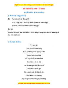 Đề thi cuối kì 2 Tiếng Việt lớp 2 Kết nối tri thức (Đề 14)