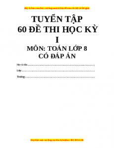Đề thi cuối học kì 1 Toán 8 năm 2022 - 2023 - Đề 1
