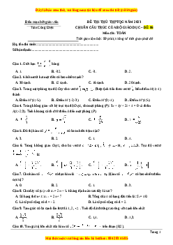 Đề thi thử THPT Quốc Gia môn Toán có đáp án (đề 6 ) - thầy Trần Công Diệu