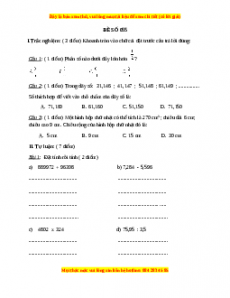 Bộ đề thi Toán 5 học kì 2 năm 2022 - 2023 - Đề 55