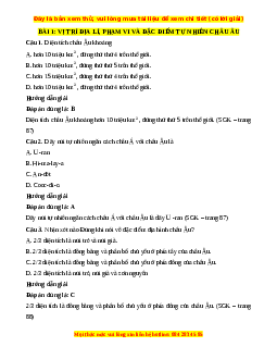 Bộ trắc nghiệm Địa lí 7 Cánh diều có đáp án