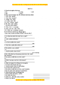 Học kỳ 2: Phần 1 Các bài tập theo từng đơn vị bài học - Unit 13- Giáo viên Mai Lan Hương đầy đủ đáp án