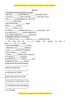 Học kỳ 2: Phần 2 Một số đề kiểm tra học kỳ 2 - Mục A- Đề số 12-Giáo viên Mai Lan Hương đầy đủ đáp án