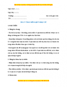 Giáo án Bài 27 Sinh học 7 Chân trời sáng tạo (2024): Trao đổi khí ở sinh vật