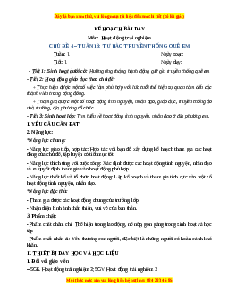 Giáo án HĐTN 3 Tuần 13 Chân trời sáng tạo: Tự hào truyền thống quê em