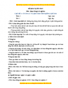 Giáo án HĐTN 3 Tuần 13 Chân trời sáng tạo: Tự hào truyền thống quê em