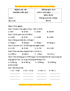 Đề thi cuối kì 2 Toán lớp 3 Kết nối tri thức - Đề 5