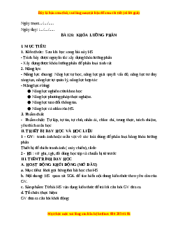 Giáo án Bài 26 KHTN 6 Kết nối tri thức (2024): Khóa lưỡng phân