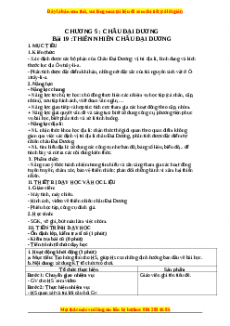 Giáo án Bài 19 Địa lí 7 Chân trời sáng tạo (2024): Thiên nhiên Châu Đại Dương