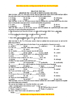Đề luyện thi vào 10 môn Tiếng anh năm 2023 có đáp án (Đề 24)