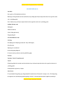 Giáo án Đạo đức 1 Cánh diều Ôn tập cuối học kì I