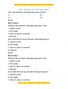 Trắc nghiệm Bài 12: Quy trình nuôi cá nước ngọt trong ao