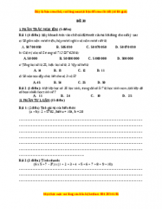 Đề thi Toán lớp 4 cuối kì 1 năm 2022 - 2023 (Đề 30)