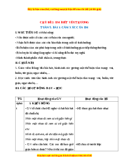 Giáo án HĐTN lớp 1 Tuần 5