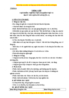 Giáo án Mùa hè lấp lành (T1+2) Tiếng việt 3 Kết nối tri thức