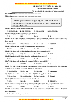 Đề thi THPT Quốc Gia Hóa năm 2023 Bookgol - Đề 14