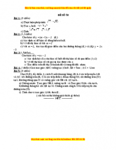 Đề thi Toán 9 học kì 1 năm 2022 - 2023 - Đề 58