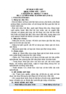 Giáo án Từ bản nhạc bị đánh rơi (Tiết 1) Tiếng việt 3 Chân trời sáng tạo