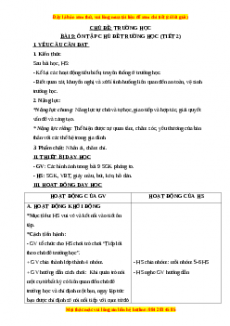Giáo án Bài 9: Ôn tập chủ đề trường học (Tiết 2) Tự nhiên và xã hội lớp 3 Chân trời sáng tạo
