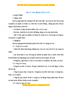 Giáo án Mĩ thuật 1 Cánh diều Tạo hình với lá cây