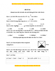 Bộ đề thi Toán 5 học kì 2 năm 2022 - 2023 - Đề 41