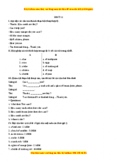 Học kỳ 2: Phần 1 Các bài tập theo từng đơn vị bài học - Unit 11- Giáo viên Mai Lan Hương đầy đủ đáp án