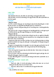 Giáo án Bài 29 Địa lí 10 Cánh Diều (2024): Môi trường và tài nguyên thiên nhiên