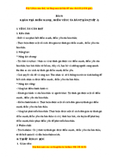 Giáo án Đạo đức 3 Chân trời sáng tạo Bài 8: Em khám phá điểm mạnh, điểm yếu của bản thân (Tiết 3)