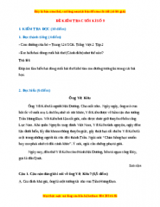 Đề thi cuối kì 2 Tiếng Việt lớp 2 Cánh diều (Đề 9)
