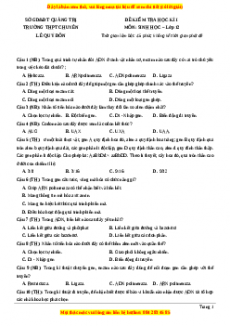 Đề thi học kì 1 Sinh học 12 năm 2023 trường THPT Chuyên Lê Qúy Đôn - Quảng Trị