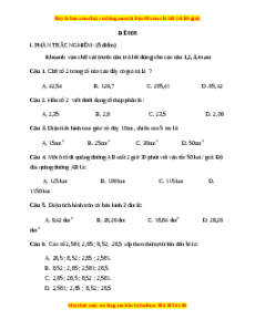 Bộ đề thi Toán 5 học kì 2 năm 2022 - 2023 - Đề 8