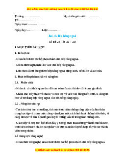 Giáo án Công nghệ 6 Bài 13 (Kết nối tri thức): Bếp hồng ngoại