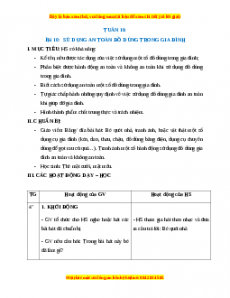 Giáo án HĐTN lớp 1 Tuần 16