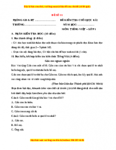 Đề thi Tiếng Việt lớp 1 Học kì 2 Chân trời sáng tạo (Đề 11)