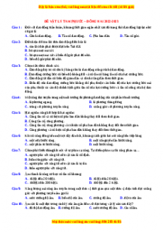 Đề thi thử Vật lí trường Tam Phước - Đồng Nai năm 2023