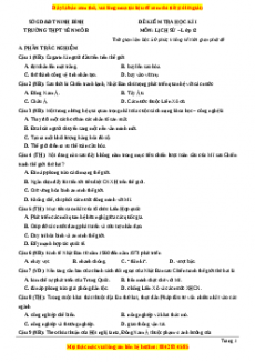 Đề thi cuối kì 1 Lịch sử 12 năm 2023 Trường THPT Yên Mô B - Ninh Bình