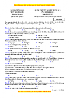 Đề thi thử Hóa học trường Hàn Thuyên lần 1 năm 2023