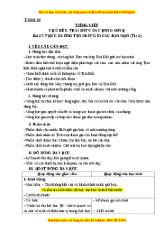 Giáo án Thư của ông trái đất gửi các bạn nhỏ (T1+2) Tiếng việt 3 Kết nối tri thức