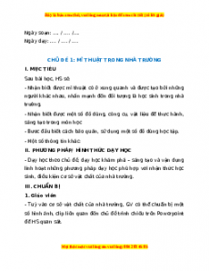 Giáo án Mĩ thuật lớp 1 Kết nối tri thức (năng lực số)