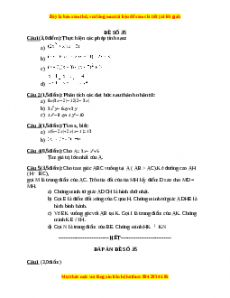Đề thi cuối học kì 1 Toán 8 năm 2022 - 2023 - Đề 35