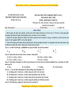 Đề thi thử Sinh học trường Hàn Thuyên - Bắc Giang lần 1 năm 2023