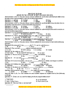 Đề luyện thi vào 10 môn Tiếng anh năm 2023 có đáp án (Đề 9)