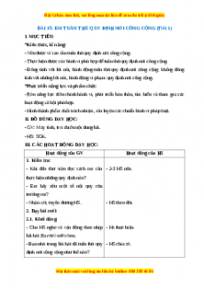 Giáo án Em tuân thủ quy định nơi công cộng Đạo đức 2 Kết nối tri thức