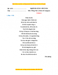 Bài tập cuối tuần Tiếng việt lớp 2 Tuần 8 Chân trời sáng tạo (có lời giải)