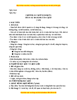 Giáo án Bài 9 KHTN 6 Kết nối tri thức (2024): Sự đa dạng của chất