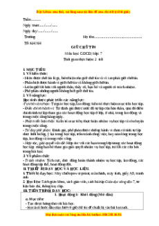 Giáo án GDCD 7 Bài 5 (Cánh diều): Giữ chữ tín