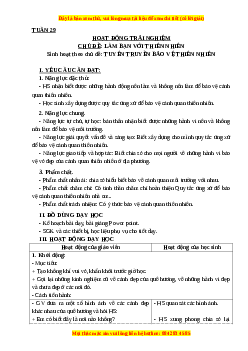 Giáo án Tuần 29: Tuyên truyền bảo vệ thiên nhiên Hoạt động trải nghiệm 3 Kết nối tri thức