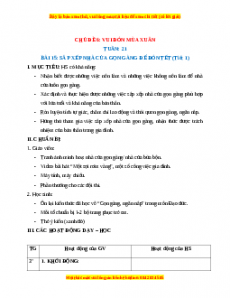 Giáo án HĐTN lớp 1 Tuần 21