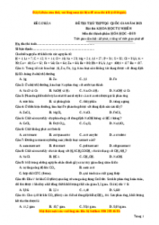 Đề thi THPT Quốc Gia Hóa năm 2023 Beeclass - Đề 9